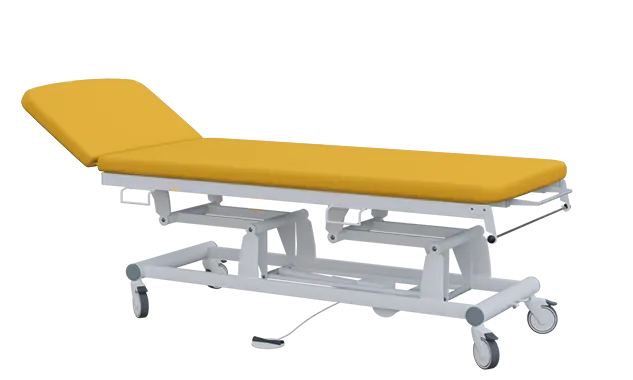 EUROMEDICA - 11 lehátko elektricky stavitelné, 2-segmentové s nožním ovladačem (1 motor), žluté č. 14