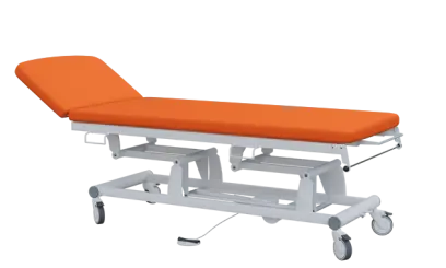 EUROMEDICA - 11 lehátko elektricky stavitelné, 2-segmentové s nožním ovladačem (1 motor), oranžové č. 17