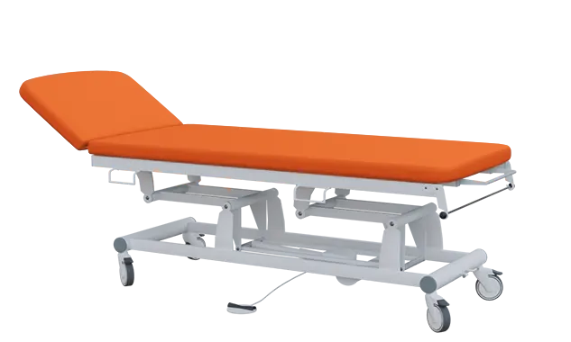 EUROMEDICA - 11 lehátko elektricky stavitelné, 2-segmentové s nožním ovladačem (1 motor), oranžové č. 17