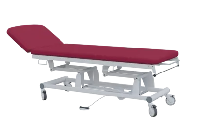 EUROMEDICA - 11 lehátko elektricky stavitelné, 2-segmentové s nožním ovladačem (1 motor), vínové č. 18