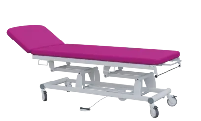 EUROMEDICA - 11 lehátko elektricky stavitelné, 2-segmentové s nožním ovladačem (1 motor), purpurové č. 19