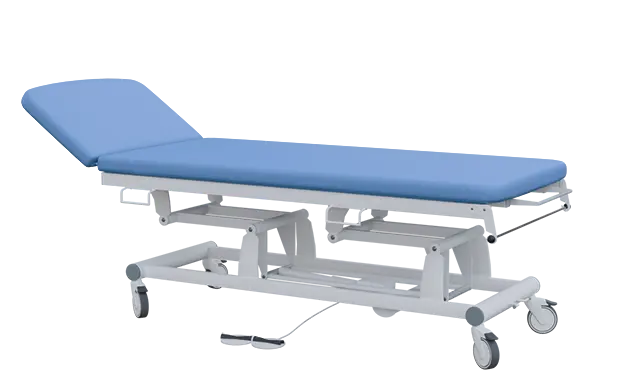 EUROMEDICA - 12 lehátko elektricky stavitelné, 2-segmentové s nožním ovladačem (2 motory), modré č. 7