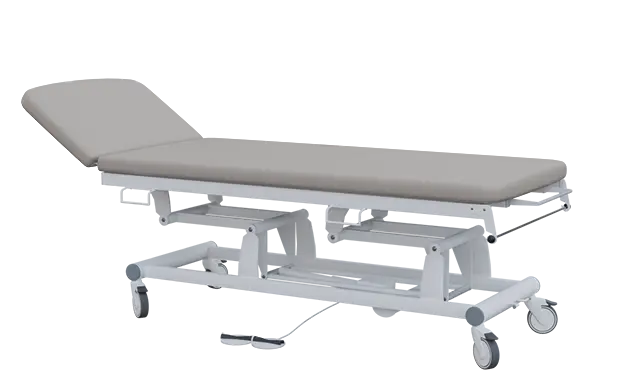 EUROMEDICA - 12 lehátko elektricky stavitelné, 2-segmentové s nožním ovladačem (2 motory), šedé č. 16