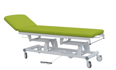 EUROMEDICA - 12 lehátko elektricky stavitelné, 2-segmentové s nožním ovladačem (2 motory), světle zelené č. 20