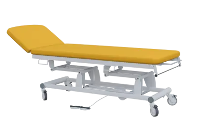 EUROMEDICA - 12 lehátko elektricky stavitelné, 2-segmentové s nožním ovladačem (2 motory), žluté č. 14