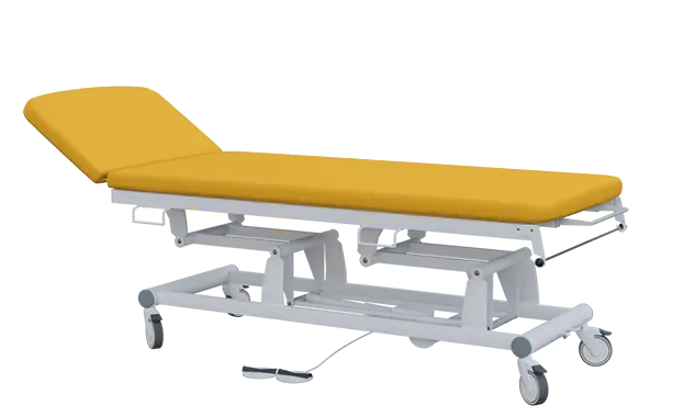 EUROMEDICA - 12 lehátko elektricky stavitelné, 2-segmentové s nožním ovladačem (2 motory), žluté č. 14