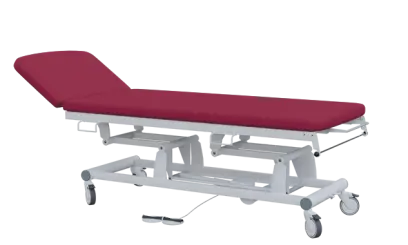 EUROMEDICA - 12 lehátko elektricky stavitelné, 2-segmentové s nožním ovladačem (2 motory), vínové č. 18