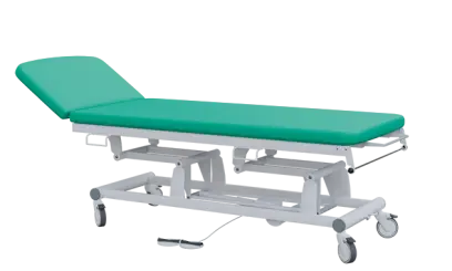 EUROMEDICA - 12 lehátko elektricky stavitelné, 2-segmentové s nožním ovladačem (2 motory), tyrkysové č. 5