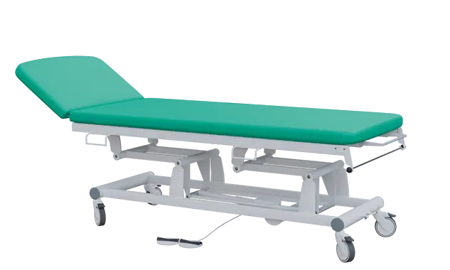 EUROMEDICA - 12 lehátko elektricky stavitelné, 2-segmentové s nožním ovladačem (2 motory), tyrkysové č. 5