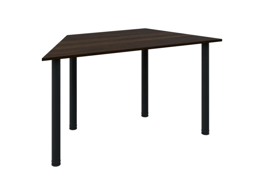 JLS 140/LAK Jednací stůl lichoběžníkový 1400/700 x 18 mm, deska ořech královský / nohy černé