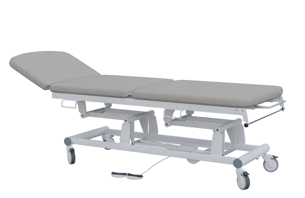 EUROMEDICA - 14 lehátko elektricky stavitelné, 3-segmentové s nožním ovladačem (2 motory), šedé č. 16