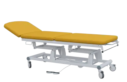 EUROMEDICA - 14 lehátko elektricky stavitelné, 3-segmentové s nožním ovladačem (2 motory), žluté č. 14