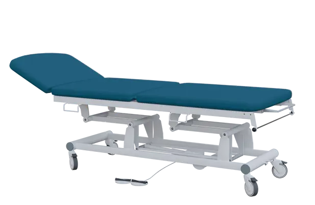 EUROMEDICA - 14 lehátko elektricky stavitelné, 3-segmentové s nožním ovladačem (2 motory), tmavě modré č. 8