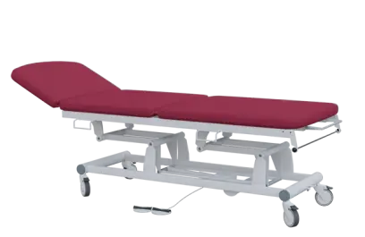 EUROMEDICA - 14 lehátko elektricky stavitelné, 3-segmentové s nožním ovladačem (2 motory), vínové č. 18