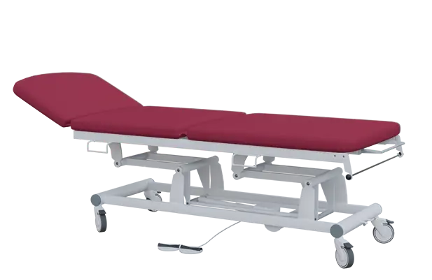 EUROMEDICA - 14 lehátko elektricky stavitelné, 3-segmentové s nožním ovladačem (2 motory), vínové č. 18