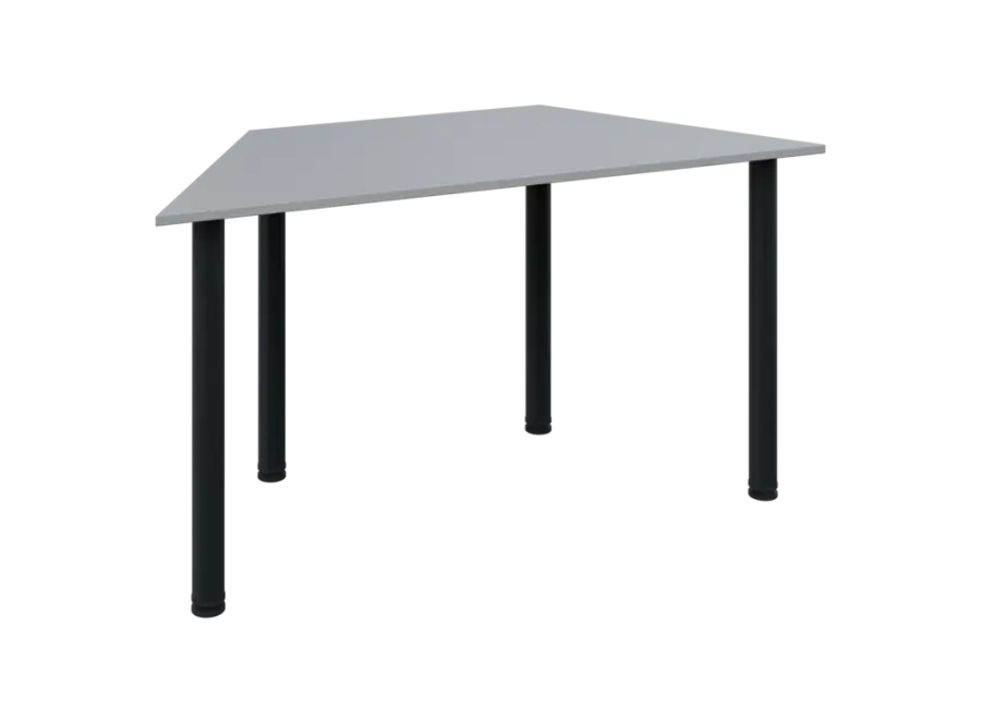 JLS 140/LAK Jednací stůl lichoběžníkový 1400/700 x 18 mm, deska šedá / nohy černé