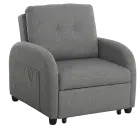 DREAMER, křeslo rozkládací, látka šedá