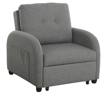 DREAMER, křeslo rozkládací, látka šedá