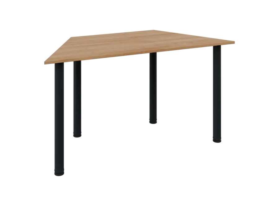 JLS 140/LAK Jednací stůl lichoběžníkový 1400/700 x 18 mm, deska třešeň medová / nohy černé