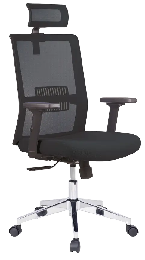 DAREN CR kancelářská židle s podhlavníkem, kříž chrom, černá