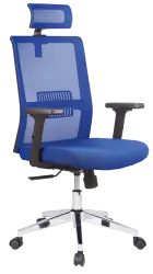 DAREN CR kancelářská židle s podhlavníkem, kříž chrom, modrá