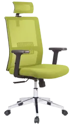 DAREN CR kancelářská židle s podhlavníkem, kříž chrom, zelená