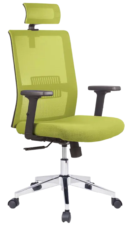 DAREN CR kancelářská židle s podhlavníkem, kříž chrom, zelená