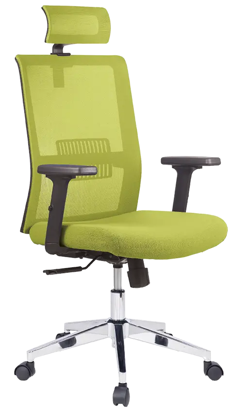 DAREN CR kancelářská židle s podhlavníkem, kříž chrom, zelená