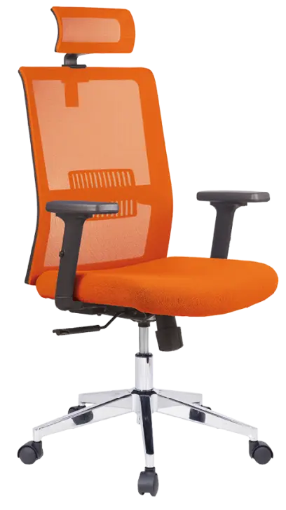 DAREN CR kancelářská židle s podhlavníkem, kříž chrom, oranžová