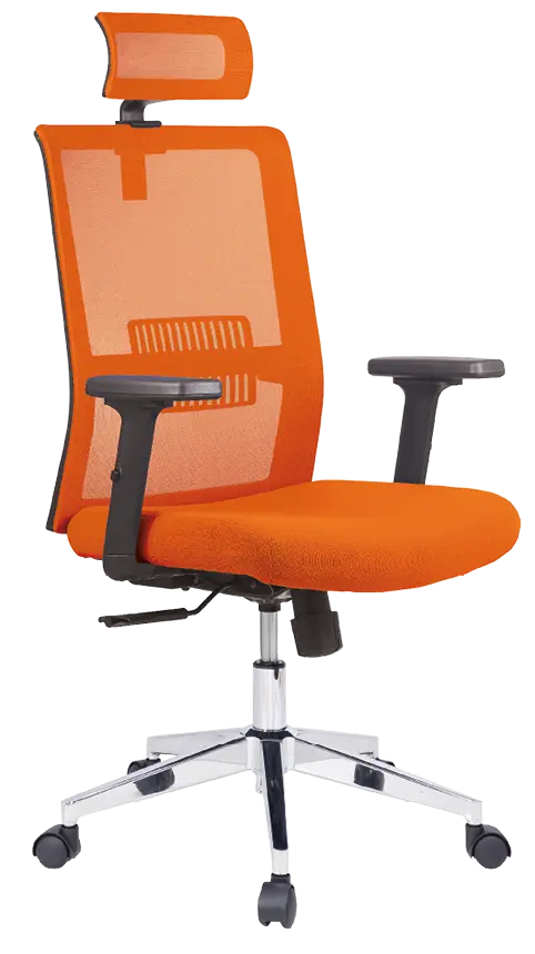 DAREN CR kancelářská židle s podhlavníkem, kříž chrom, oranžová