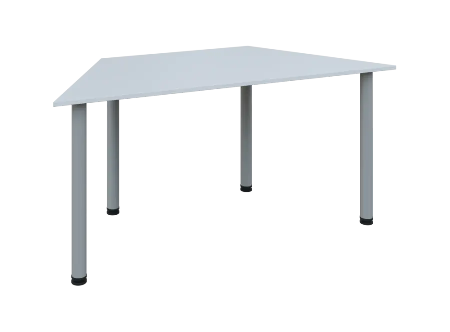 JLS 160/LAK Jednací stůl lichoběžníkový 1600/800 x 18 mm, deska bílá / nohy šedé