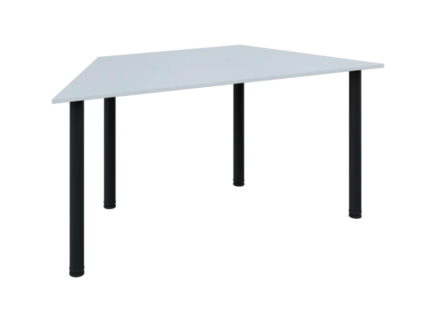 JLS 160/LAK Jednací stůl lichoběžníkový 1600/800 x 18 mm, deska bílá / nohy černé