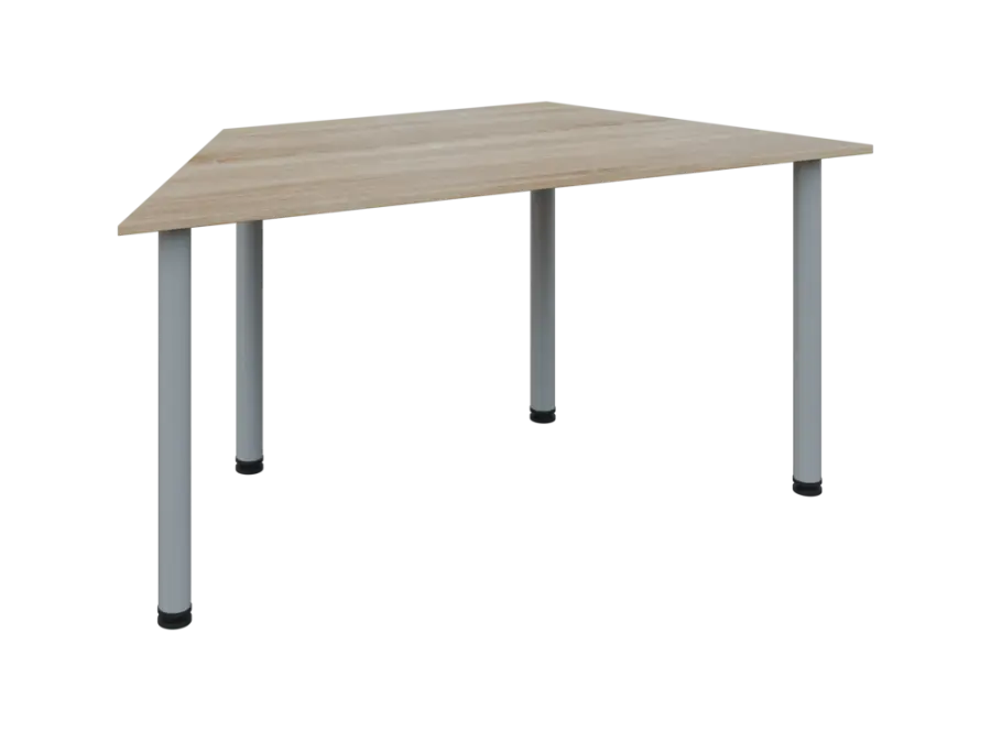 JLS 160/LAK Jednací stůl lichoběžníkový 1600/800 x 18 mm, deska dub bardolino / nohy šedé