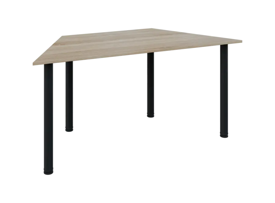 JLS 160/LAK Jednací stůl lichoběžníkový 1600/800 x 18 mm, deska dub bardolino / nohy černé