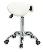 LZ 34 židle lékařská, kruh pro nohy, kříž chrom, ekokůže, smetanová