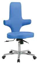 LZ 31 židle lékařská, kříž chrom, ekokůže, modrá