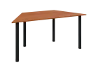 JLS 160/LAK Jednací stůl lichoběžníkový 1600/800 x 18 mm, deska olše jantar / nohy černé