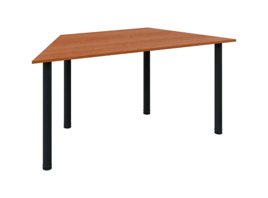 JLS 160/LAK Jednací stůl lichoběžníkový 1600/800 x 18 mm, deska olše jantar / nohy černé