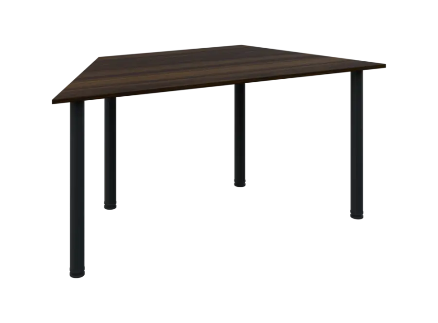 JLS 160/LAK Jednací stůl lichoběžníkový 1600/800 x 18 mm, deska ořech královský / nohy černé