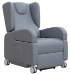 PRIMACARE MOBIL, mobilní relaxační křeslo, elektricky polohovatelné, velká kolečka, koženka šedá