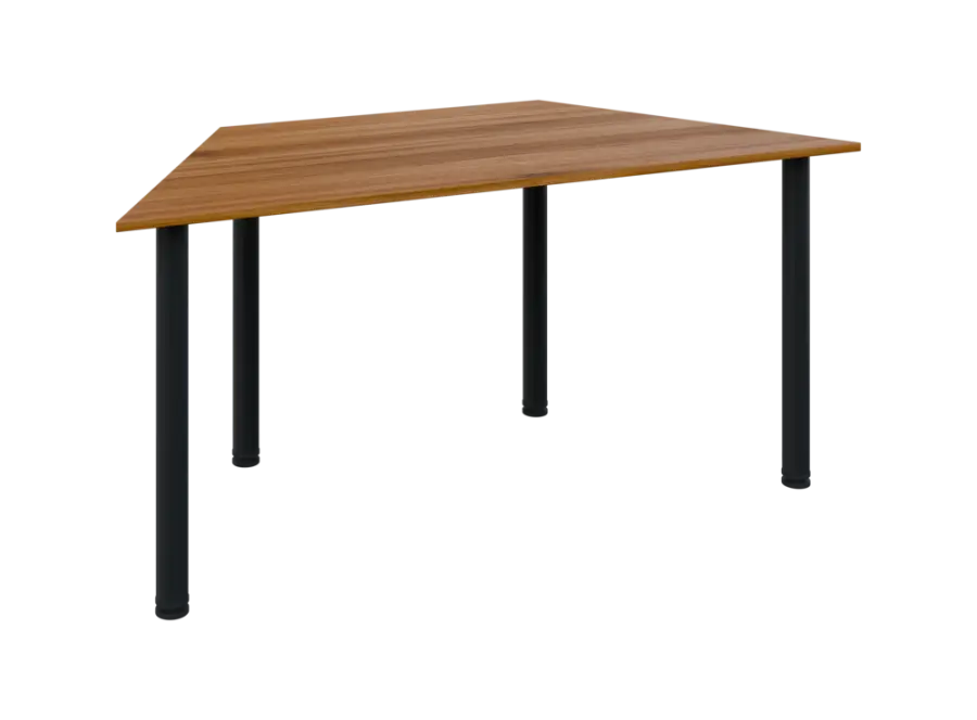 JLS 160/LAK Jednací stůl lichoběžníkový 1600/800 x 18 mm, deska ořech světlý / nohy černé