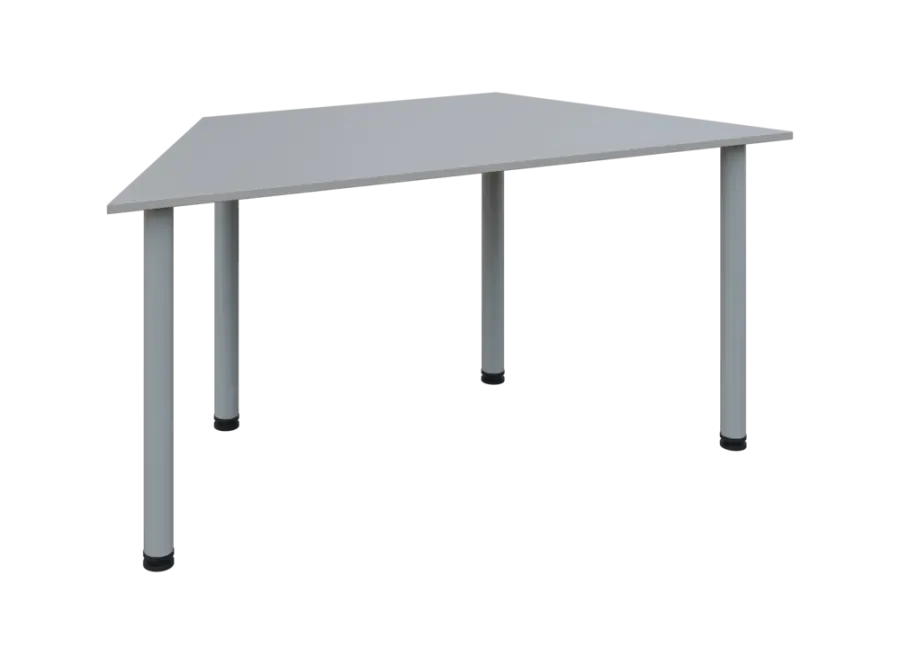 JLS 160/LAK Jednací stůl lichoběžníkový 1600/800 x 18 mm, deska šedá / nohy šedé