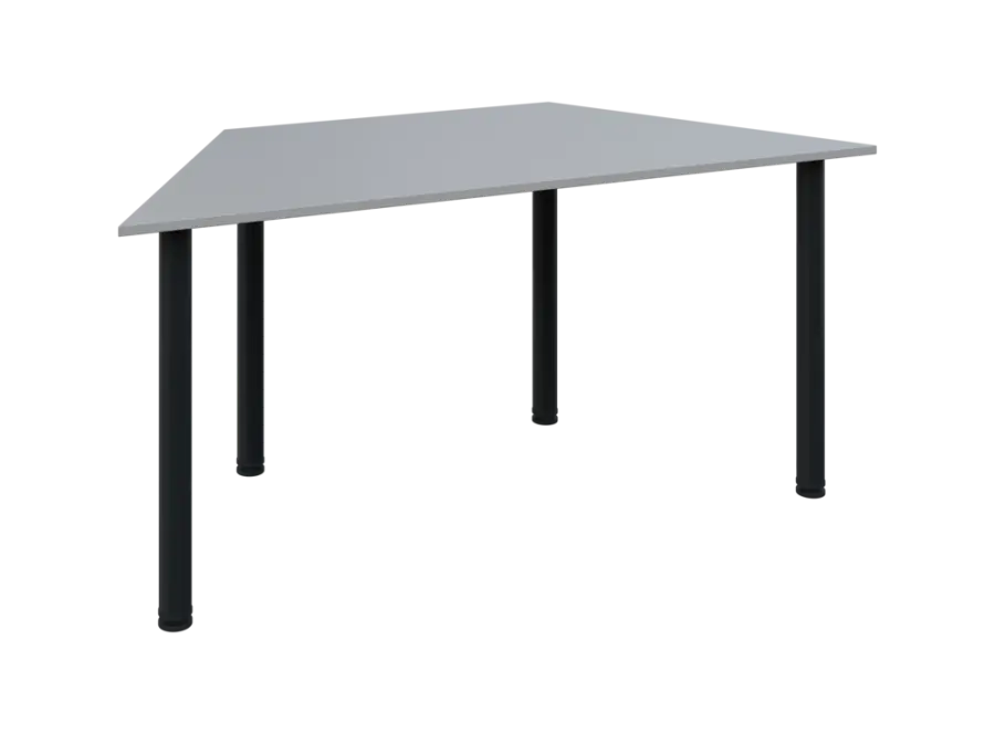 JLS 160/LAK Jednací stůl lichoběžníkový 1600/800 x 18 mm, deska šedá / nohy černé