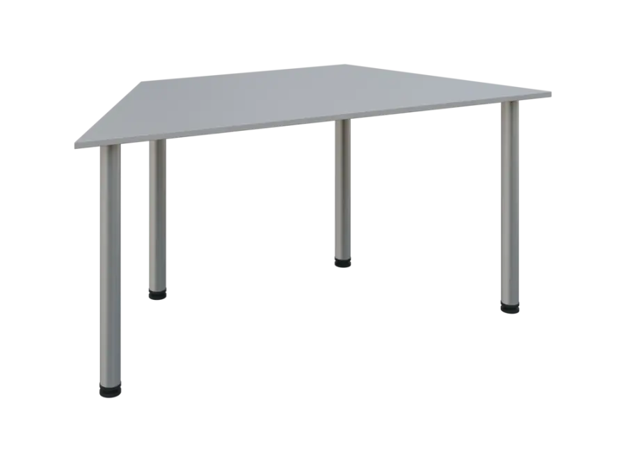 JLS 160/LAK Jednací stůl lichoběžníkový 1600/800 x 18 mm, deska šedá / nohy stříbrné