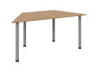 JLS 160/LAK Jednací stůl lichoběžníkový 1600/800 x 18 mm, deska třešeň medová / nohy šedé