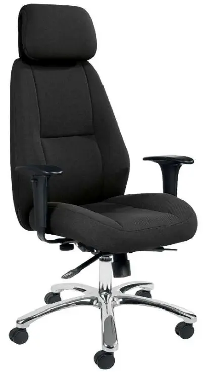 HILTON křeslo kancelářské, opěrka polohovací, područky stavitelné, látka černá