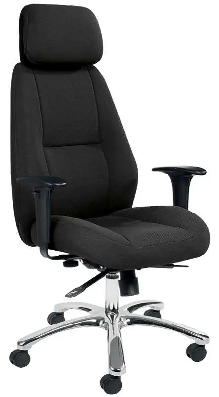 HILTON křeslo kancelářské, opěrka polohovací, područky stavitelné, látka černá