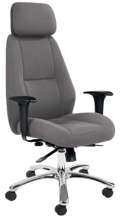 HILTON křeslo kancelářské, opěrka polohovací, područky stavitelné, látka tmavě šedá