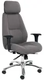 HILTON křeslo kancelářské, opěrka polohovací, područky stavitelné, látka tmavě šedá