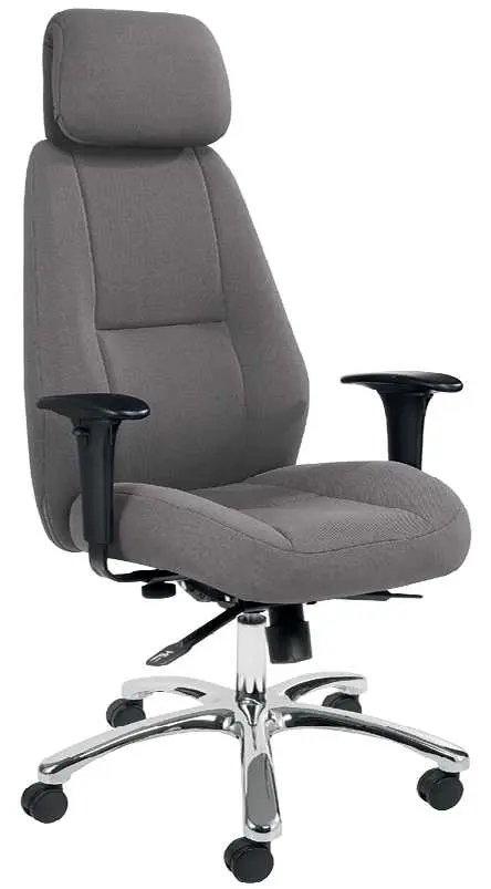 HILTON křeslo kancelářské, opěrka polohovací, područky stavitelné, látka tmavě šedá